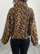 Leopard Print Zip up Casual Jacket image 2