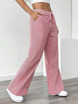 Striped Wide-Leg Drawstring Pajama Pants image 3