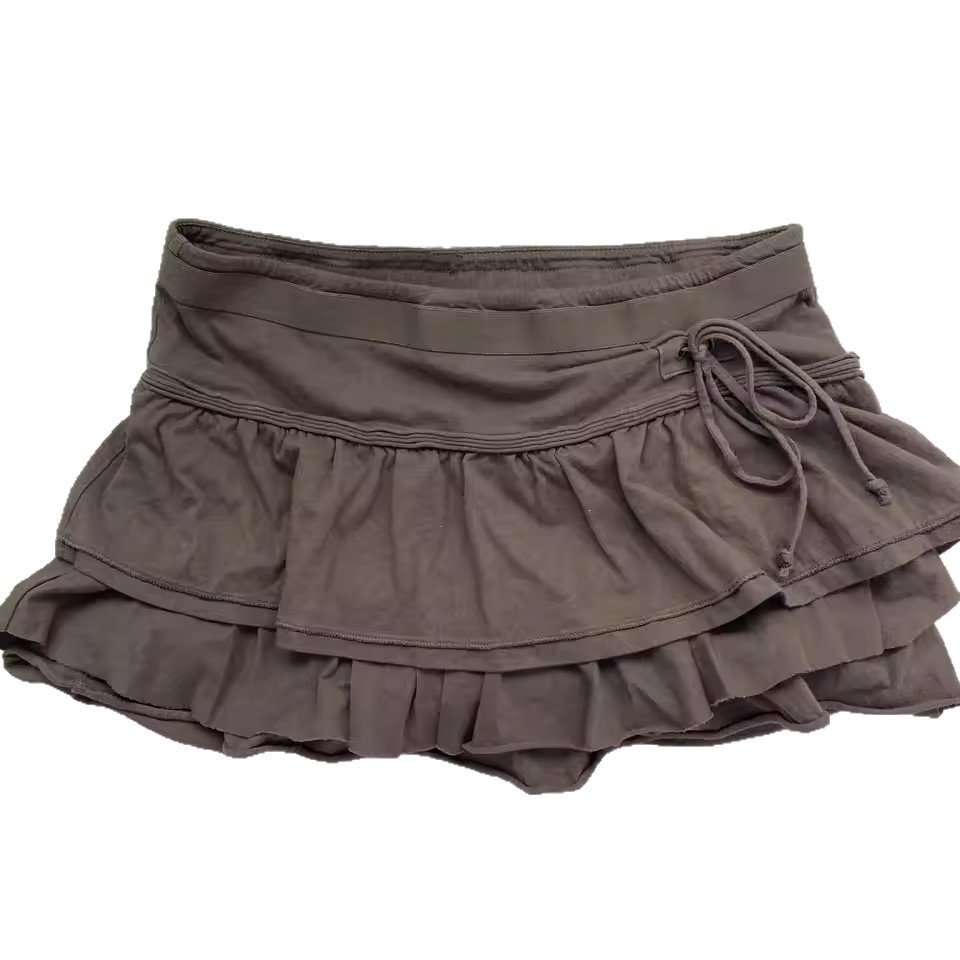 Ruffled Mini Skirt with Drawstring image 2