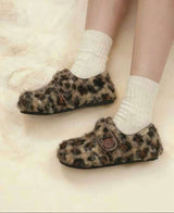 Fuzzy Slip-On Shoes with Button Detail image 0