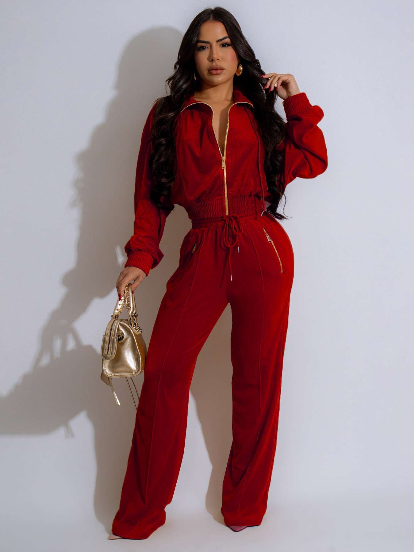 Bold Tracksuit with Gold Accents image 1