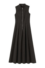 Sleeveless Zip-Front Midi Dress image 0