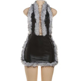 Faux Leather Fur-Trimmed Jumpsuit image 4