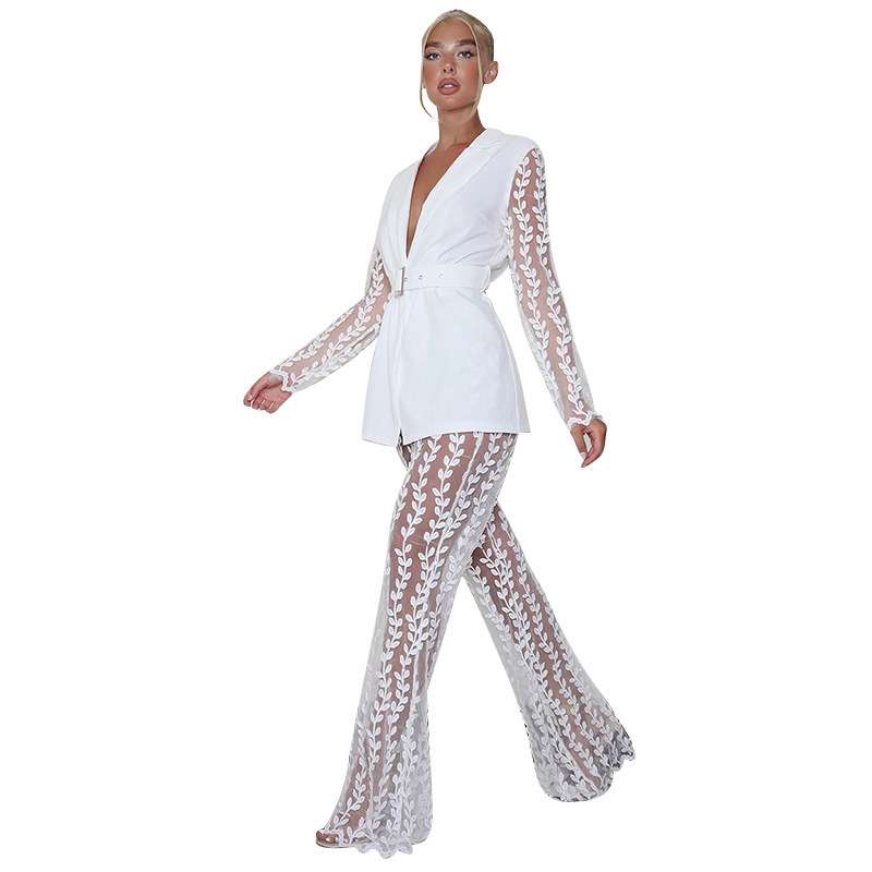 Party Wear Lace Trending Set - L, White image