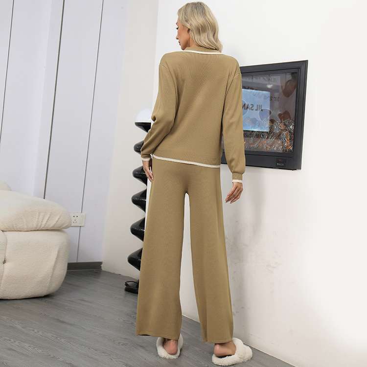 Trendy Casual Top & Wide Leg Pants Lounge Set image 4