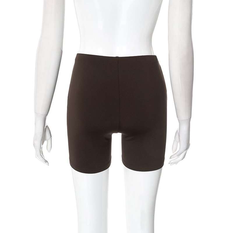 Solid Skinny Stretchy Shorts image 4