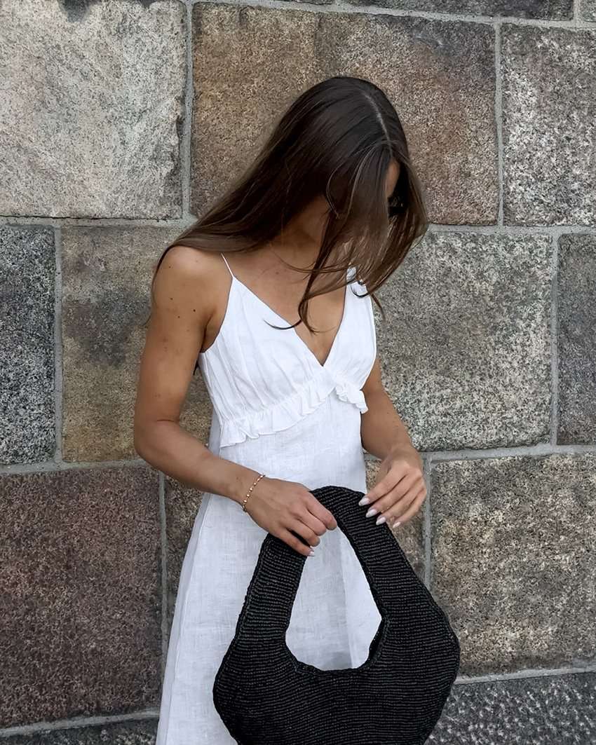 White V-Neck Maxi Dress image 3