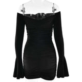 Off-Shoulder Ruffled Dress with Flared Sleeves image 4