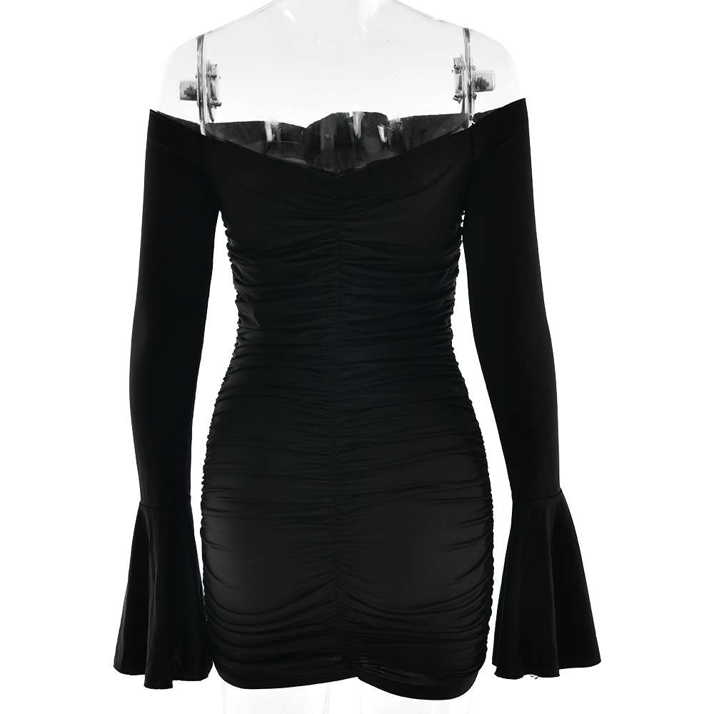 Off-Shoulder Ruffled Dress with Flared Sleeves image 4