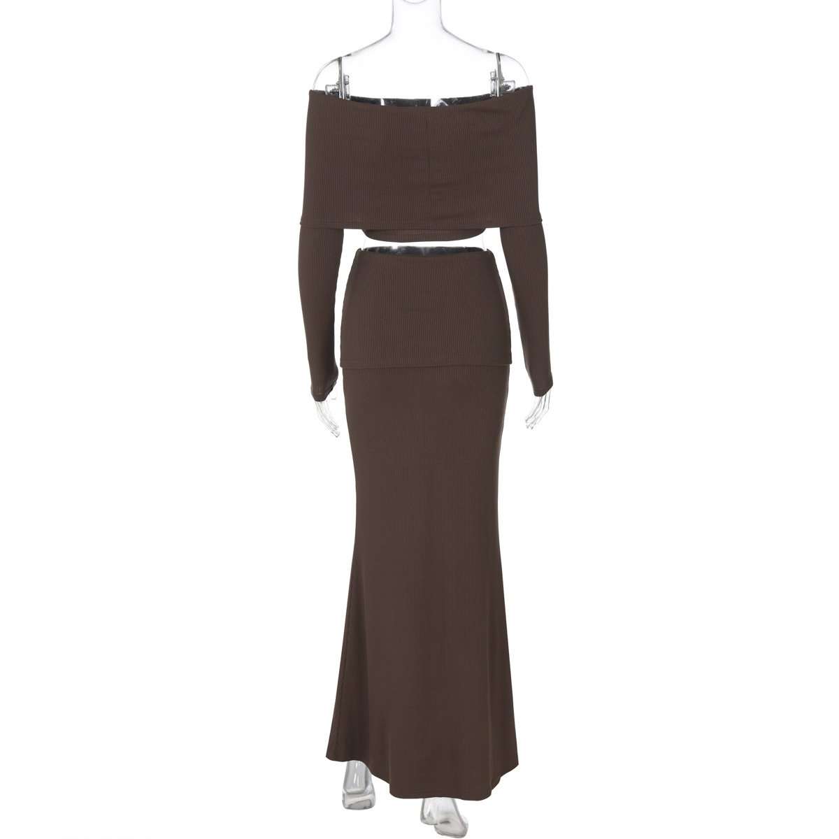 Off-Shoulder Crop Sweater & Long Skirt image 4