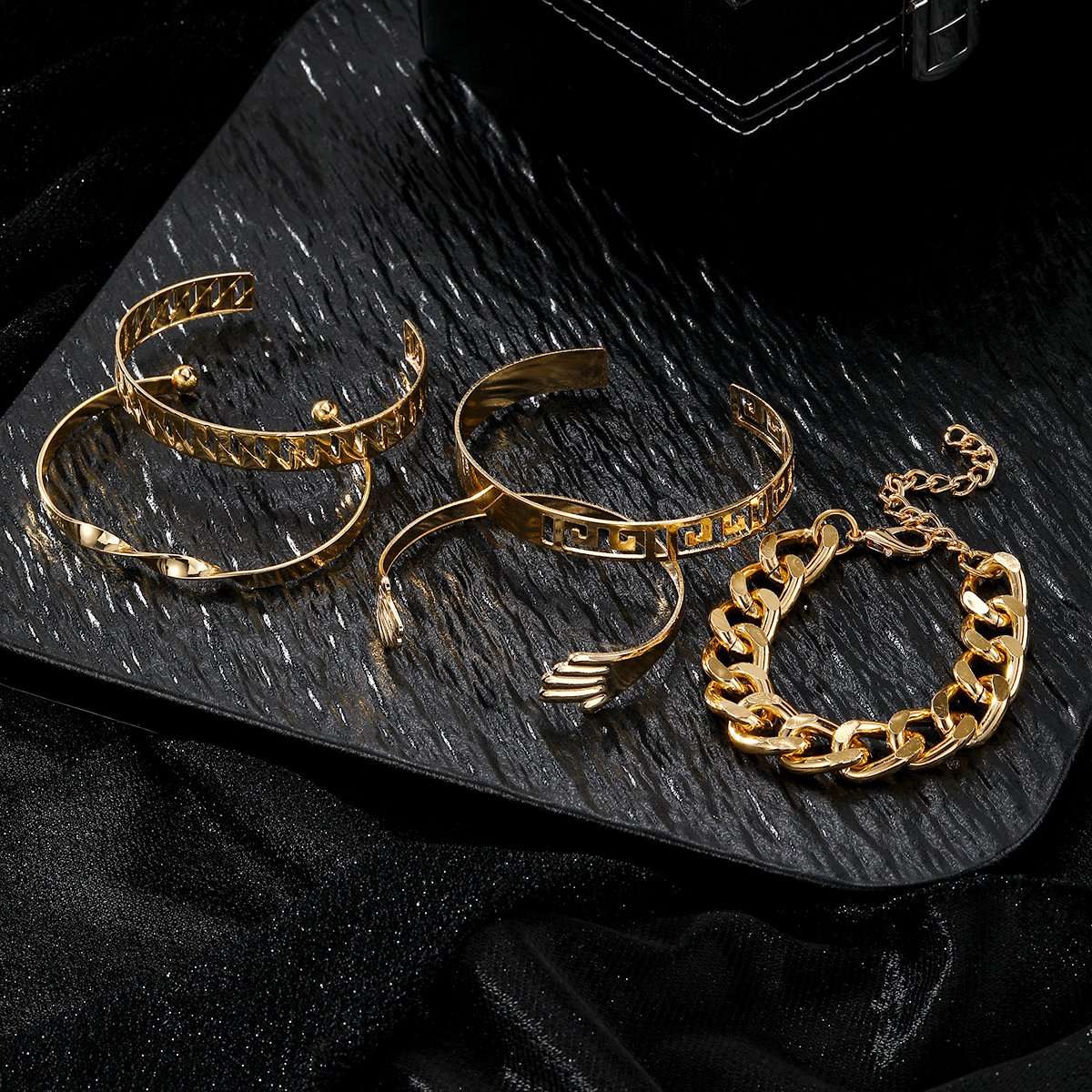 Punk Style Wide Design Bracelet Set image 4