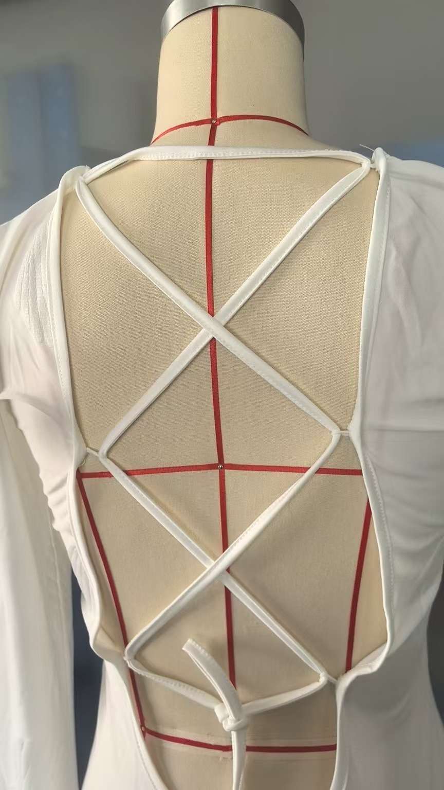 Long-Sleeve Maxi Dress with Shell Pattern image 6