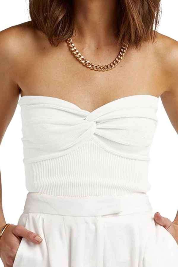 Sexy Solid Color Off Shoulder Knitted Fashion Crop Top image 16