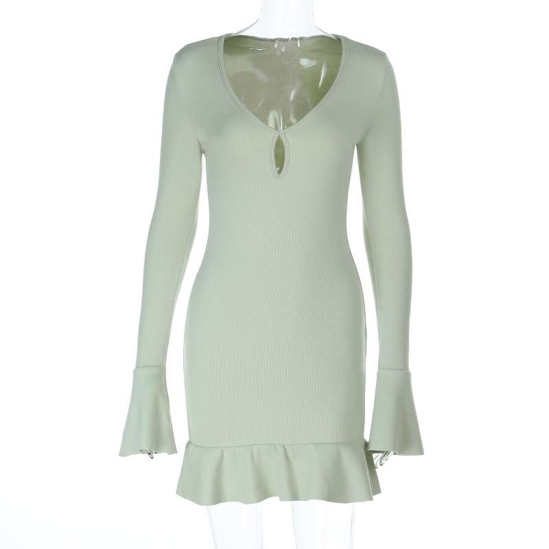 Ribbed Knit Dress with Keyhole image 5