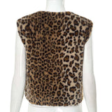 Leopard Print V-neck Loose Vest Jacket image 6