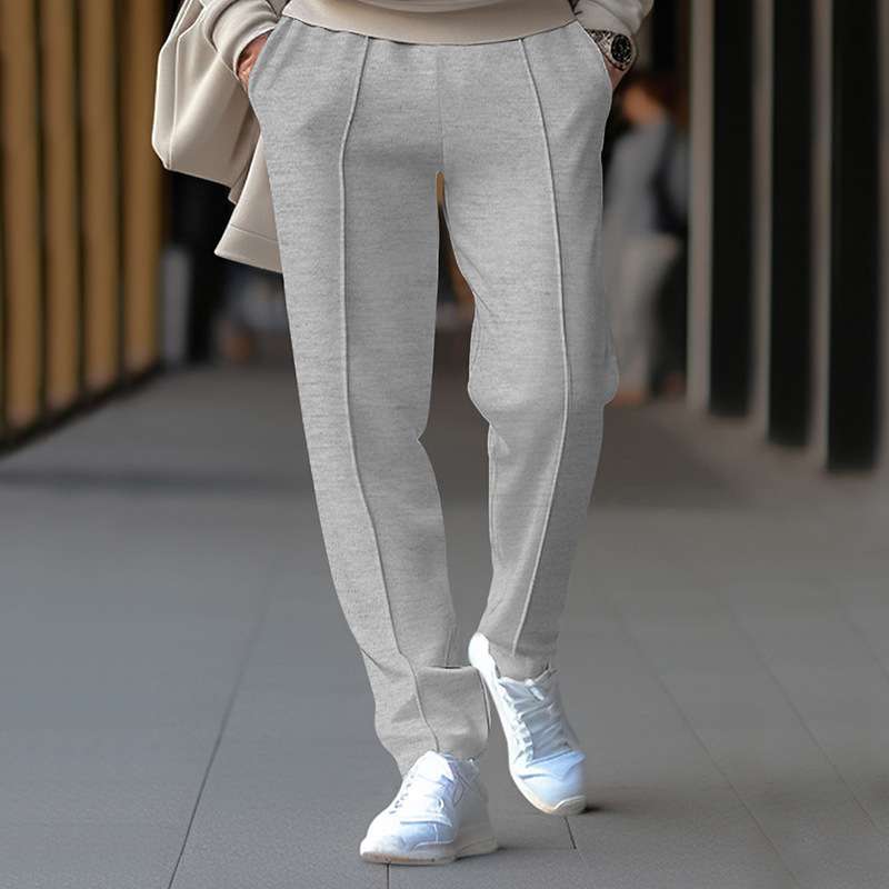 Mens Solid Sweatpants Joggers Trousers - XL, Grey image