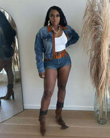 Stylish Casual Set with PU Details image 1