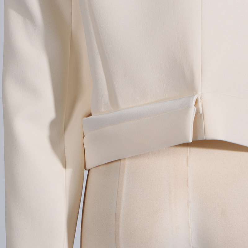 Cropped Collarless Blazer image 7