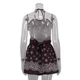 Boho Style Sleeveless Crop Top and Shorts Set image 5