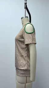 Sequin Embellished Short-Sleeve Top image 6