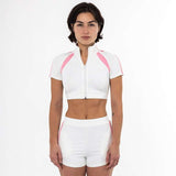 Zip-Up Activewear Set - M, White image