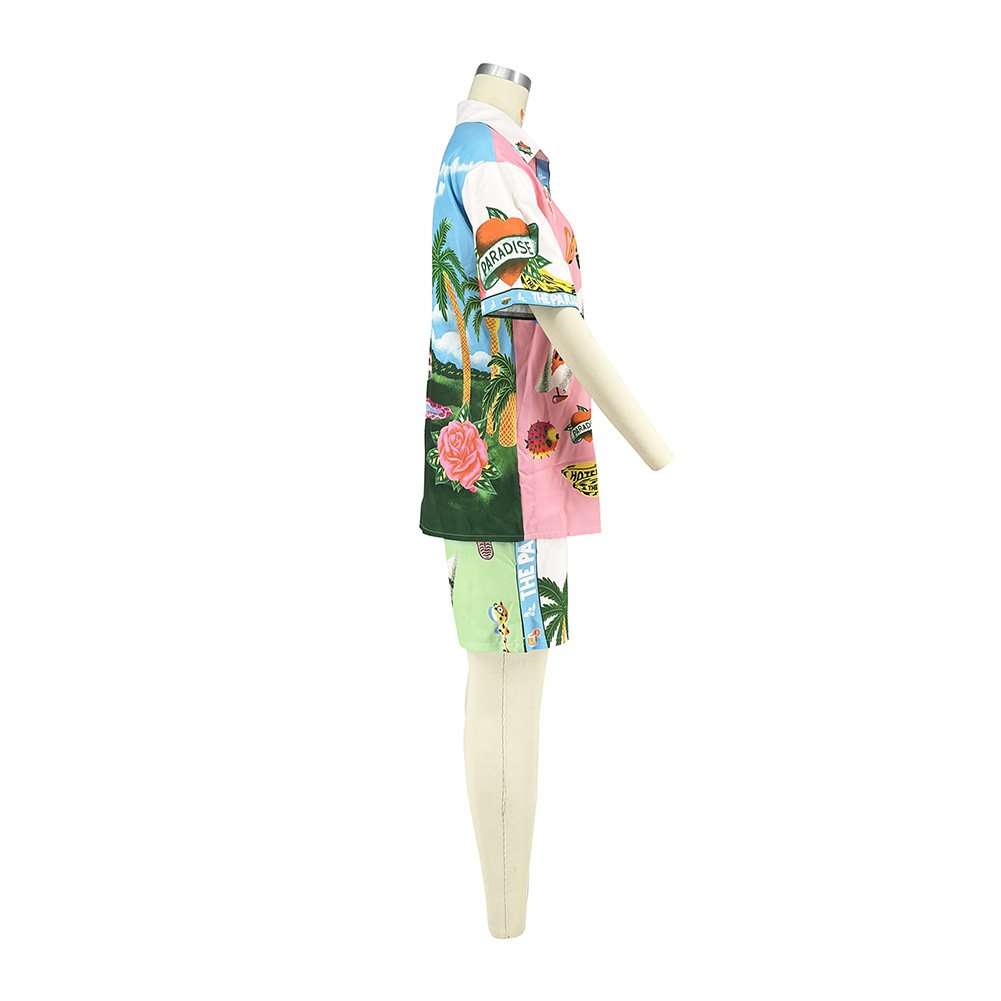 Tropical Paradise Graphic Button-Up Shirt & Shorts Set image 4