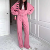 Stylish Two-Piece Tracksuit Set - S, Strawberry Ice Pink image