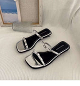 Chic Two-Tone Square-Toe Sandals image 0