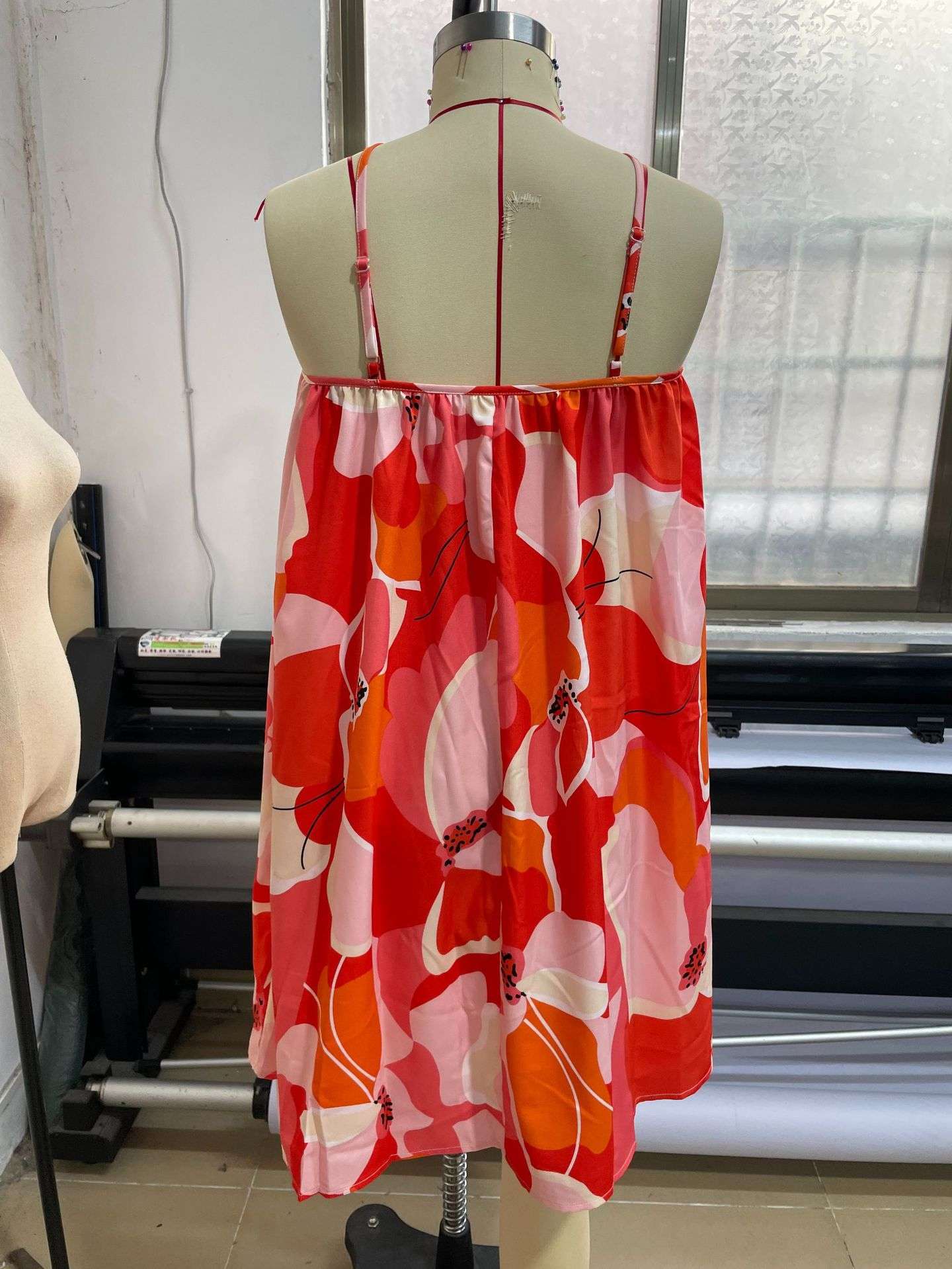 Floral Swing Dress with Spaghetti Straps image 3