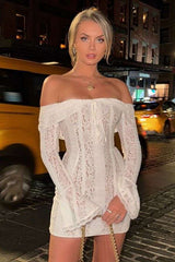 Floral Lace Off-Shoulder Mini Dress image 1