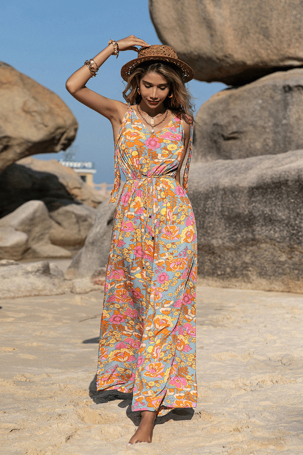 Rusttydustty 1pc Floral Print Jump Suit image 4