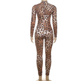 Leopard Print Mesh Jumpsuit image 3