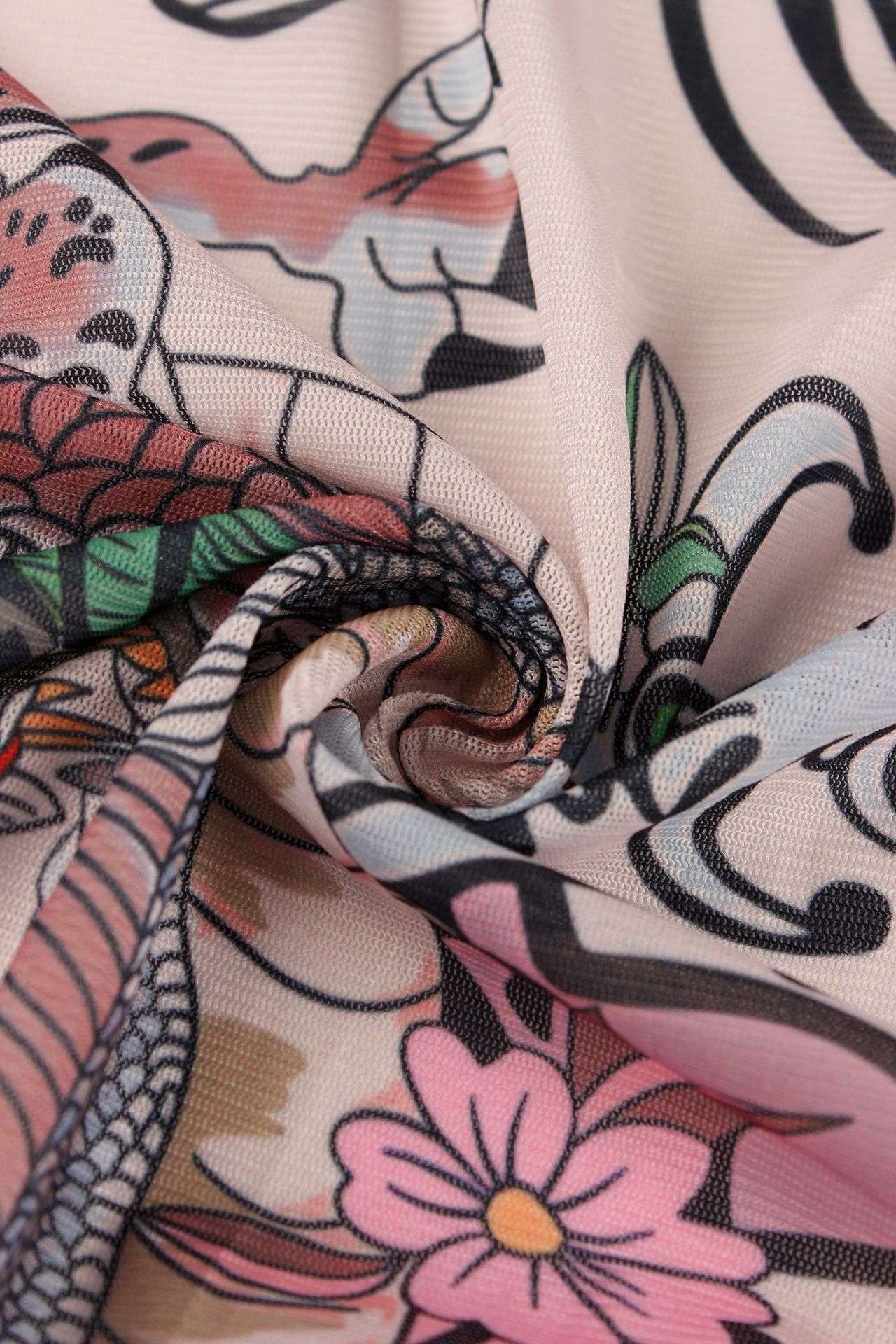 Abstrach Print Bodycon Jumpsuit image 3