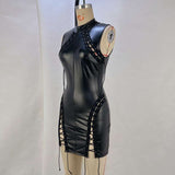 Edgy Faux Leather Lacing Dress image 2