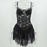 Corset Dress with Sheer Skirt image 5