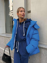 New street style hooded winter jacket - L, Aquatic Blue image