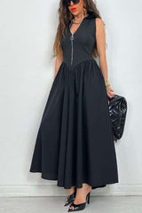 Zip-Front Maxi Dress image 0