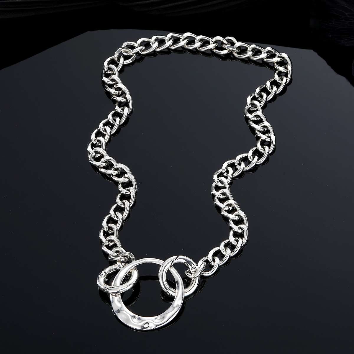 Silver Chain Necklace with Pendant image 1