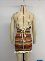 Boho Chic Striped Tie-Front Mini Dress image 3