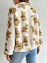 Cozy Teddy Bear Print Fleece Jacket image 4