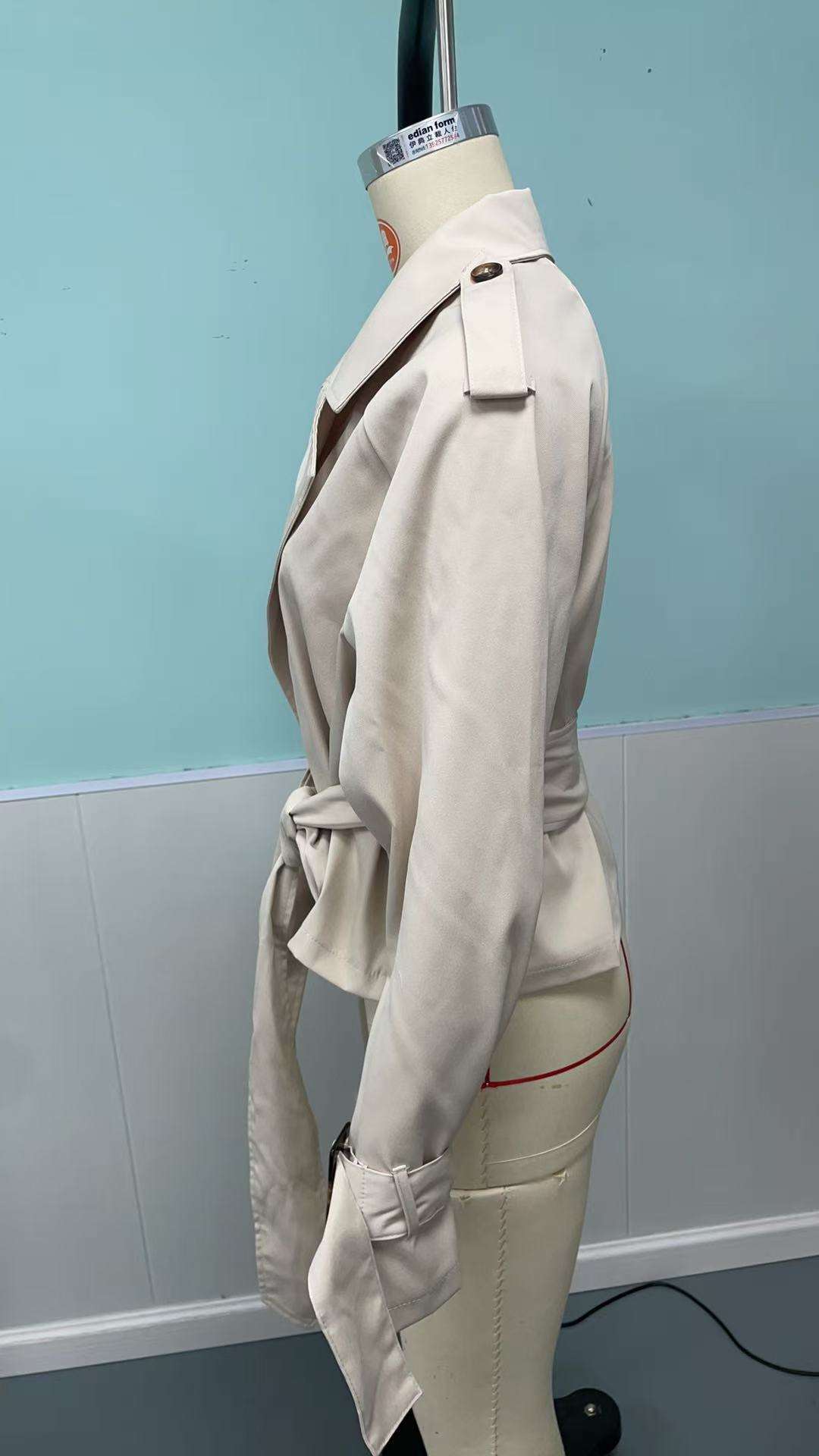 Beige Tie-Front Trench Coat image 4