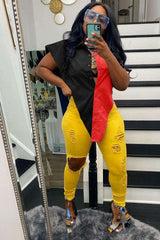 Asymmetrical Two-Tone Button-Up Shirt image 0