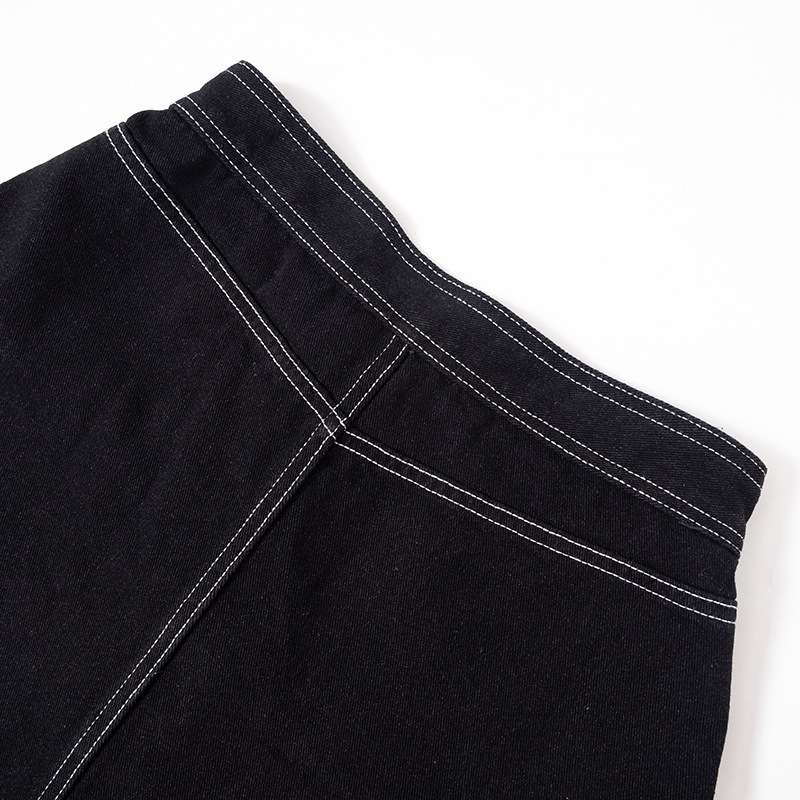 Asymmetrical High-Waisted Denim Mini Skirt image 5