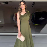 Ruffled Shoulder Pleated Dress image 5