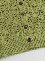 Green Lace-Patterned Cardigan Jacket image 5