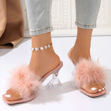 Faux Fur Platform Sandals