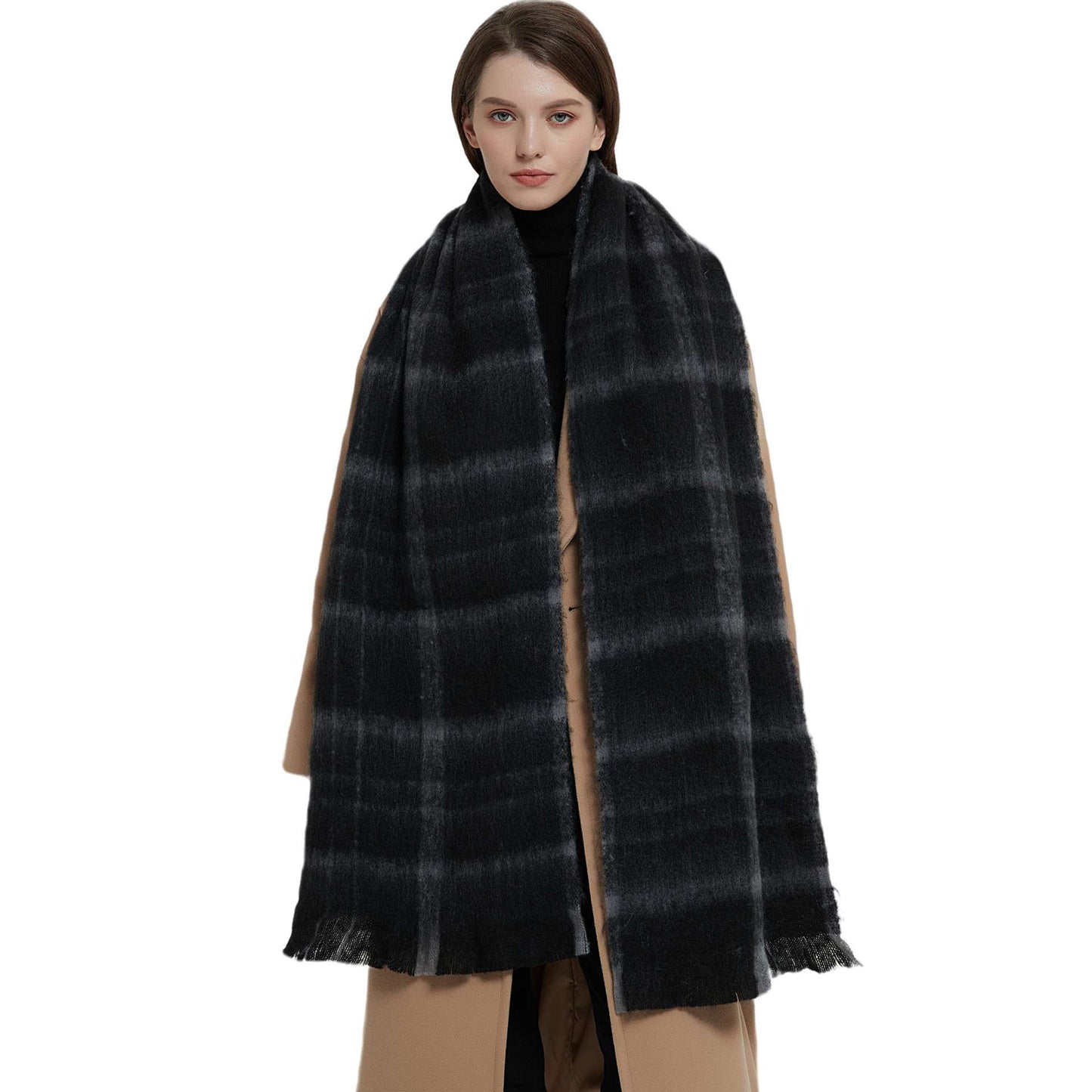 Thick ultra large soft and warm checkered scarf image 5