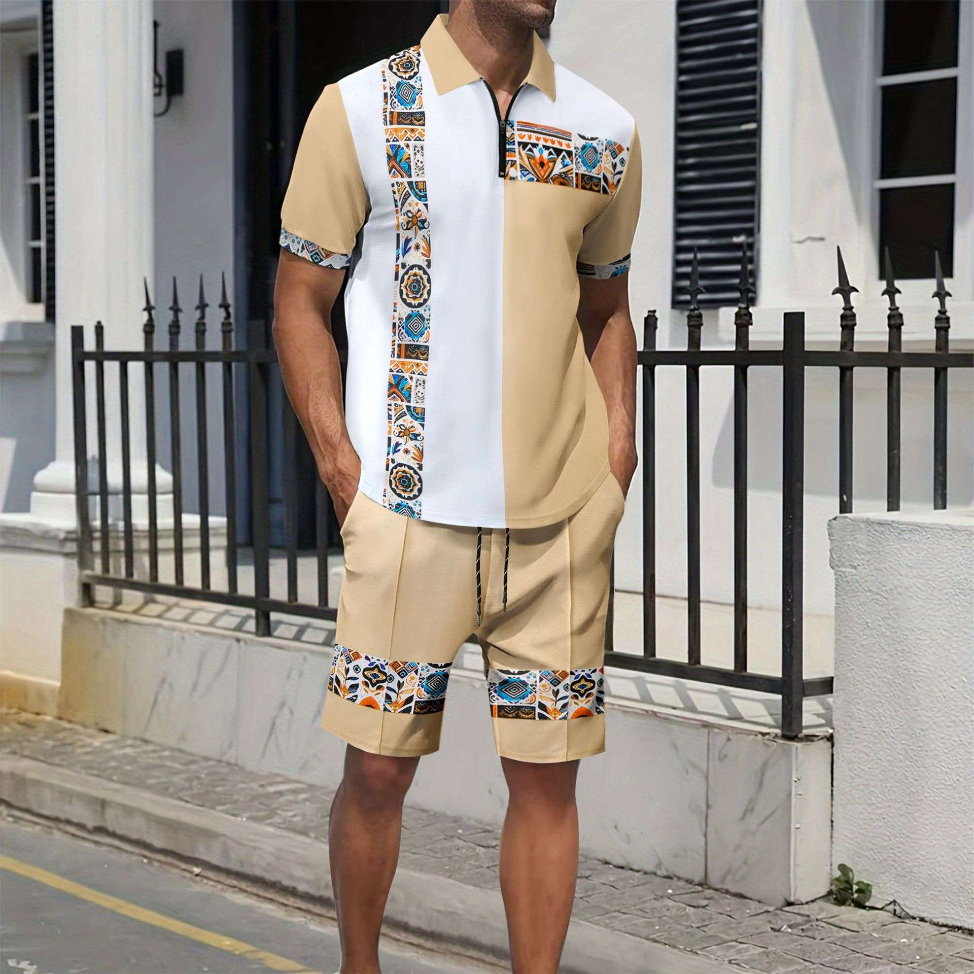 Casual Short-Sleeve Shirt and Shorts Set image 2