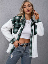 Trendy Plaid Sherpa Jacket image 0