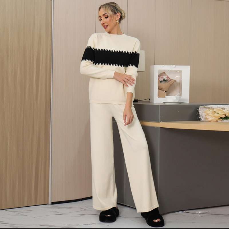 Half Turtleneck Sweater Pullover Top Long Pants  Set image 3